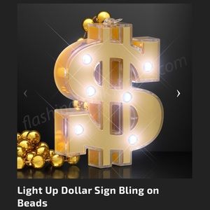 Dollar sign light-up costume necklace, New never opened